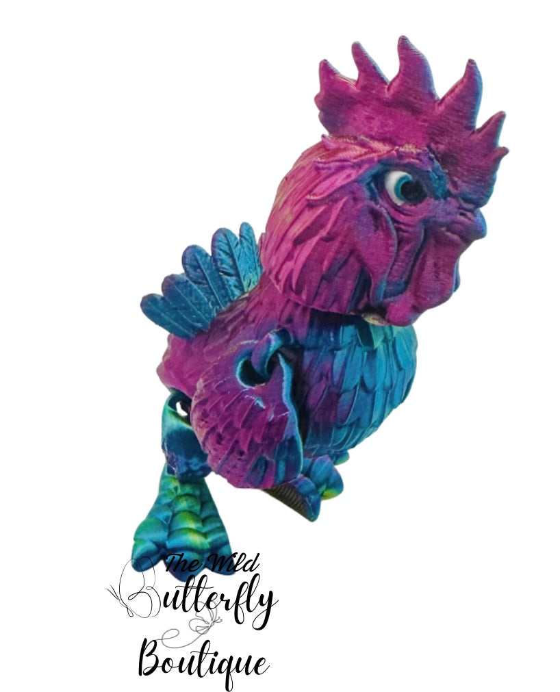 Rooster & Chicken 3D Printed Figurines