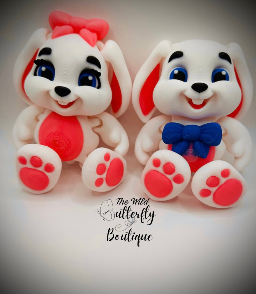 Bunny Couple 3D Printed Figurine