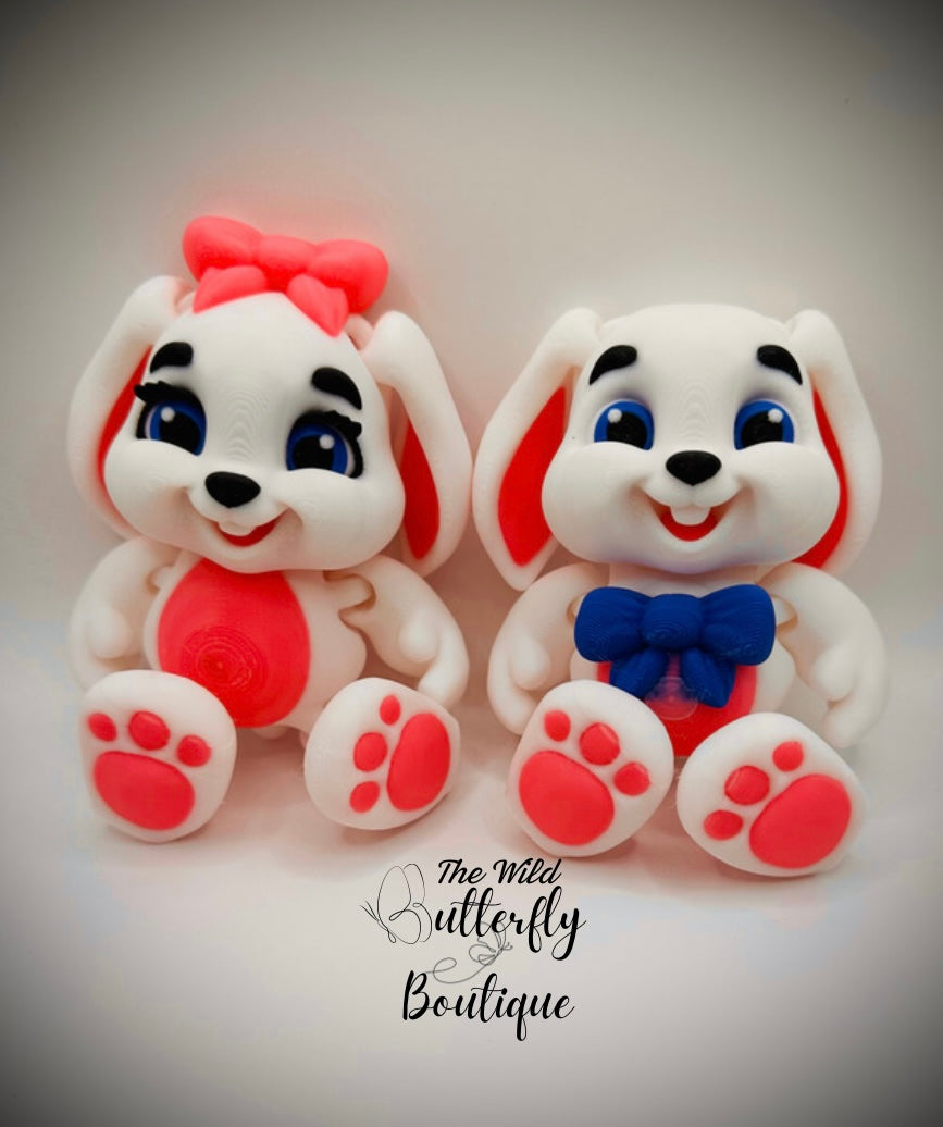 Bunny Couple 3D Printed Figurine