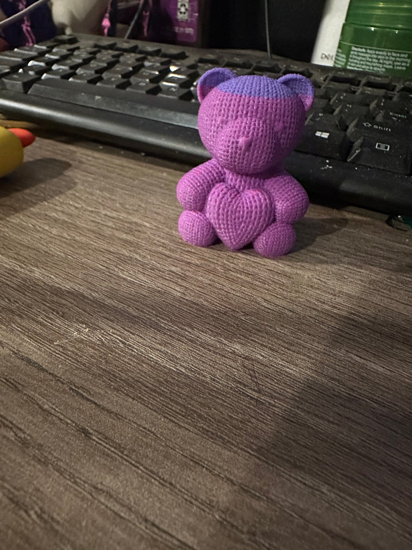 Pink Purple Chrochet bear 3D Printed Figurine