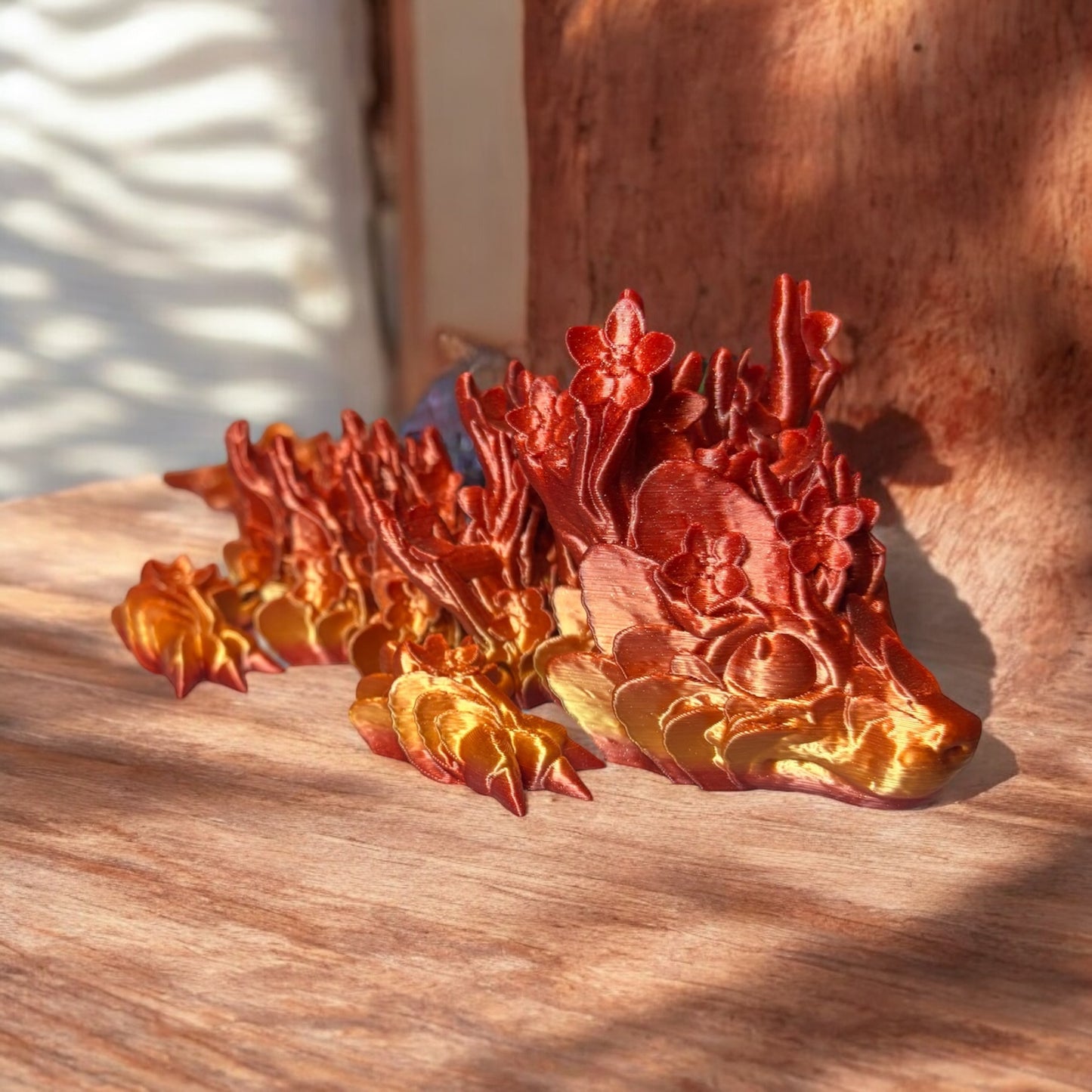 Cherry Blossom Baby Dragon Orange Gradient 3D Printed Decor