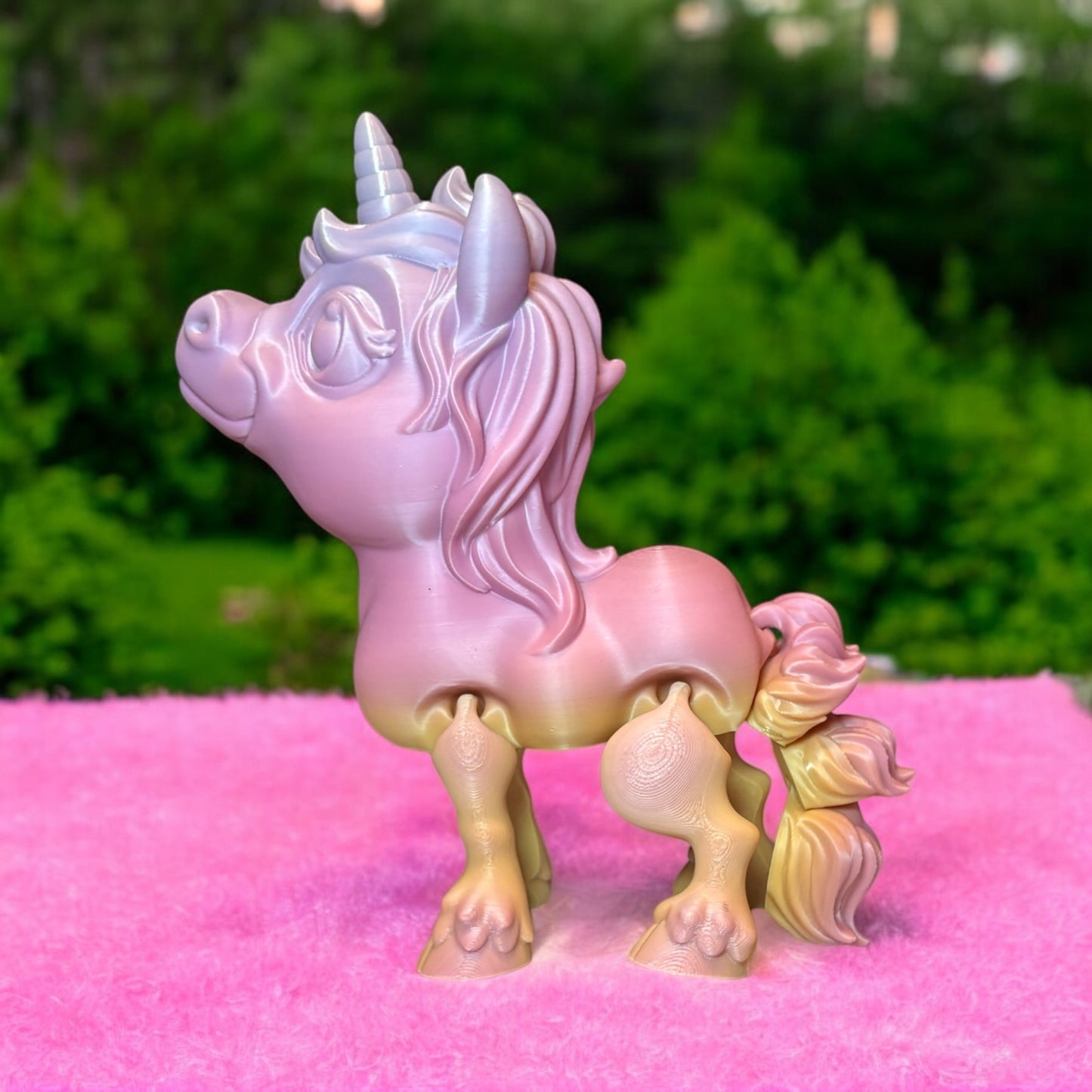 Chubby Unicorn Cream Pink Purple Rainbow 3D Printed Decor